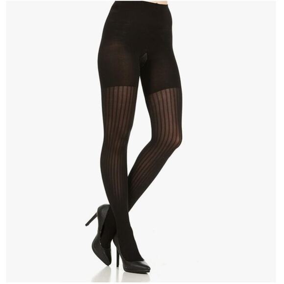 TWO Spanx Star Power Center-Stage Patterned Shaping Tights Ribbed Row Size E NEW - Picture 7 of 10